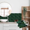 Azulejos adhesivos para cocina baño diseño ladrillo 10uds Verde