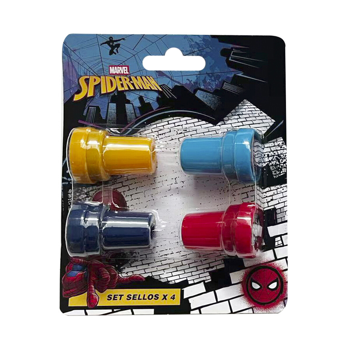 Pack x 4 Sellos Infantiles con Diferentes Diseños Spiderman 