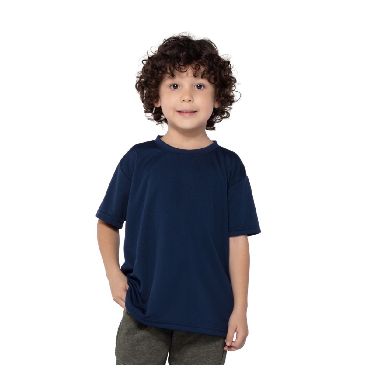 Camiseta a la base dry fit de niño - Azul Marino 