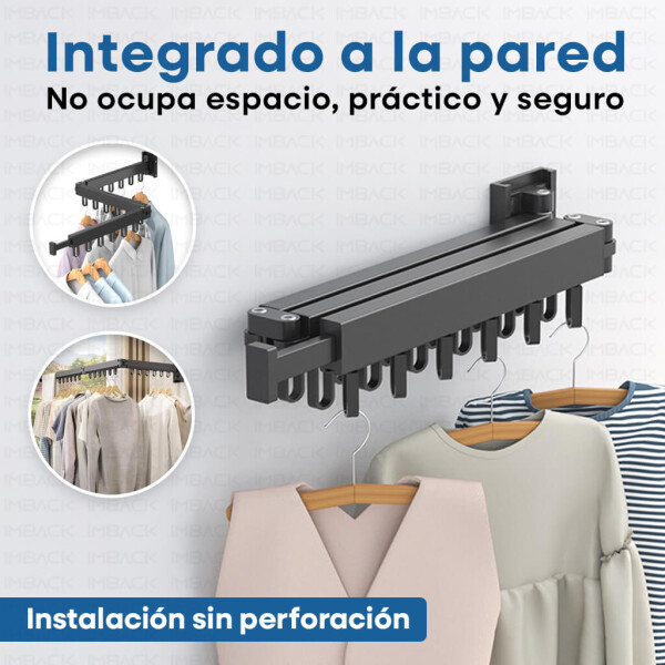 Tendedero Plegable Extensible Tender de Pared Ropa Balcon 1.20 metros IMBACK Color Negro Tendedero Plegable Extensible Tender de Pared Ropa Balcon 1.20 metros IMBACK Color Negro