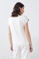 Blusa frente estampada beige