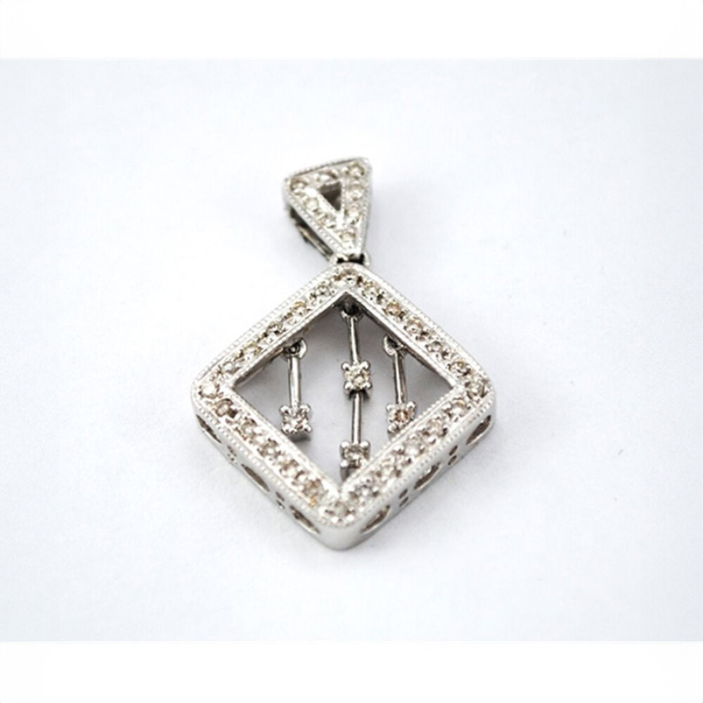 Dije Oro Blanco 18 K Con Brillantes Dije Oro Blanco 18 K Con Brillantes
