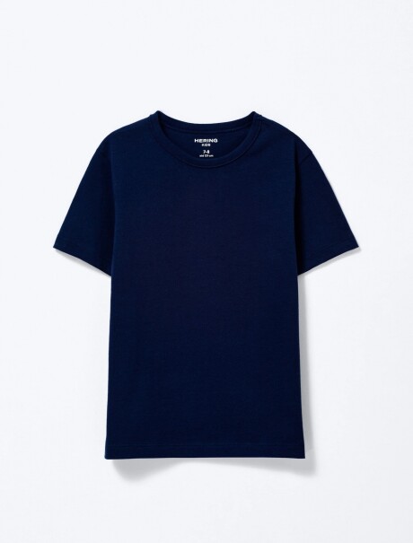 CAMISETA BÁSICA INFANTIL MANGA CORTA AZUL OSCURO