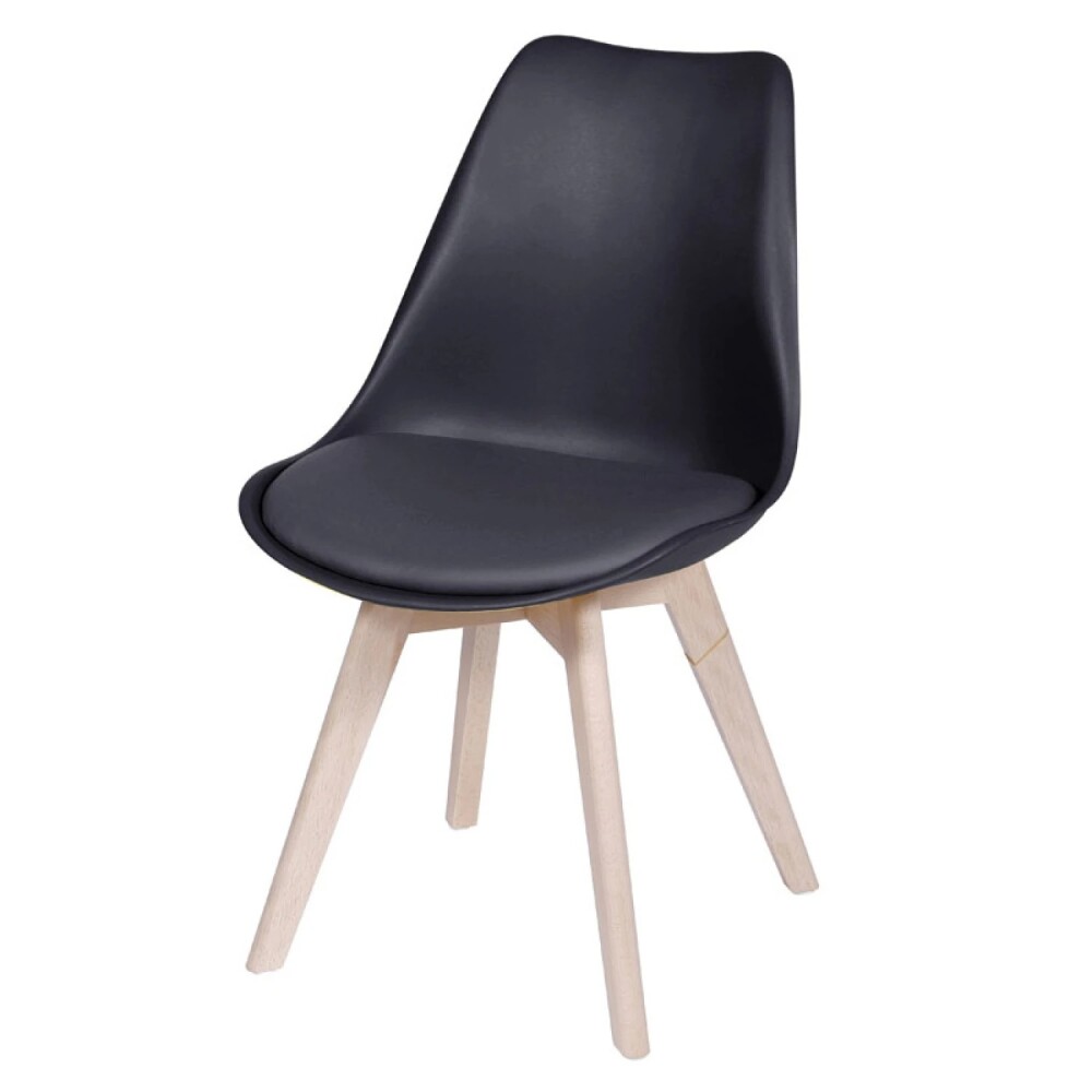 Silla Eames Joly - Acolchonado - Base De Madera Negro