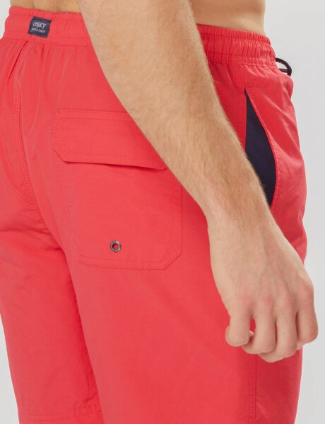 SHORT DE BAÑO LISO Rojo