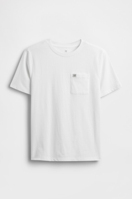 Remera Bolsillo Logo Gap Niño Optic White