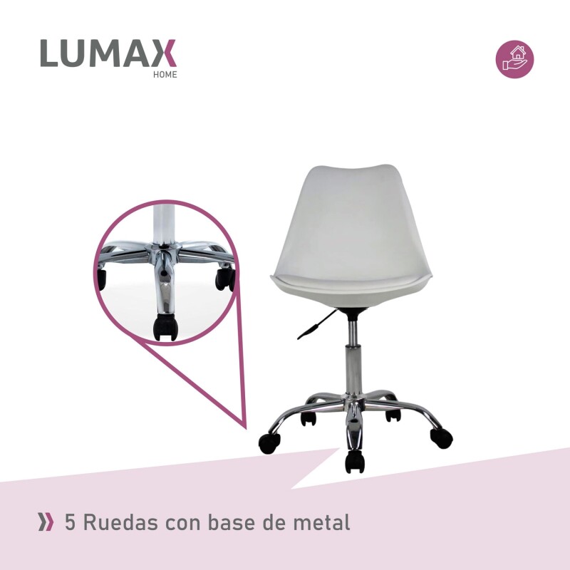 Silla Eames para oficina con rueditas y altura ajustable Gris claro