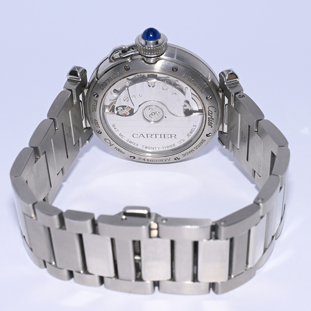 Cartier Pasha 4327 referencia WSPA0013 automático 35 mm. año 2024 con caja, papeles y malla de cuero. Cartier Pasha 4327 referencia WSPA0013 automático 35 mm. año 2024 con caja, papeles y malla de cuero.