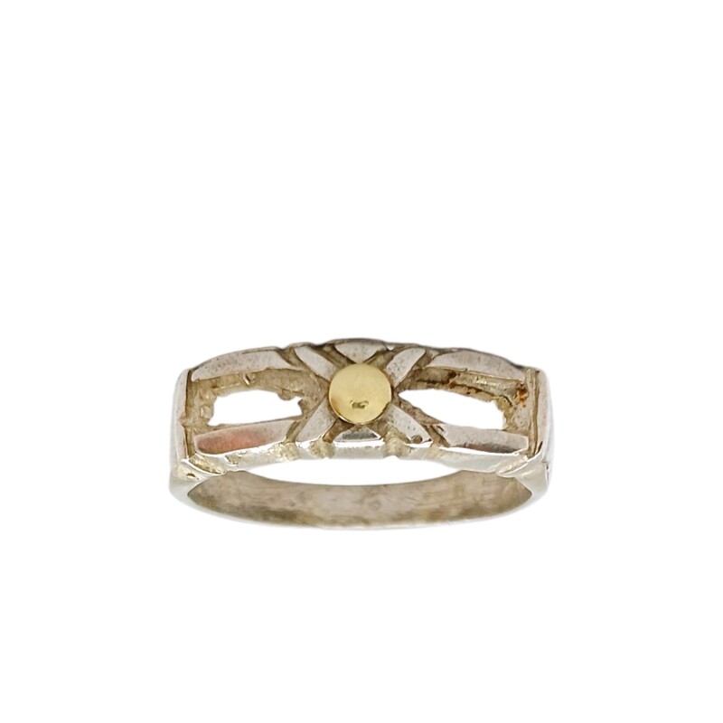 Anillo Calado-Plata y Oro-Sin Piedra-AN5096 sinpiedra