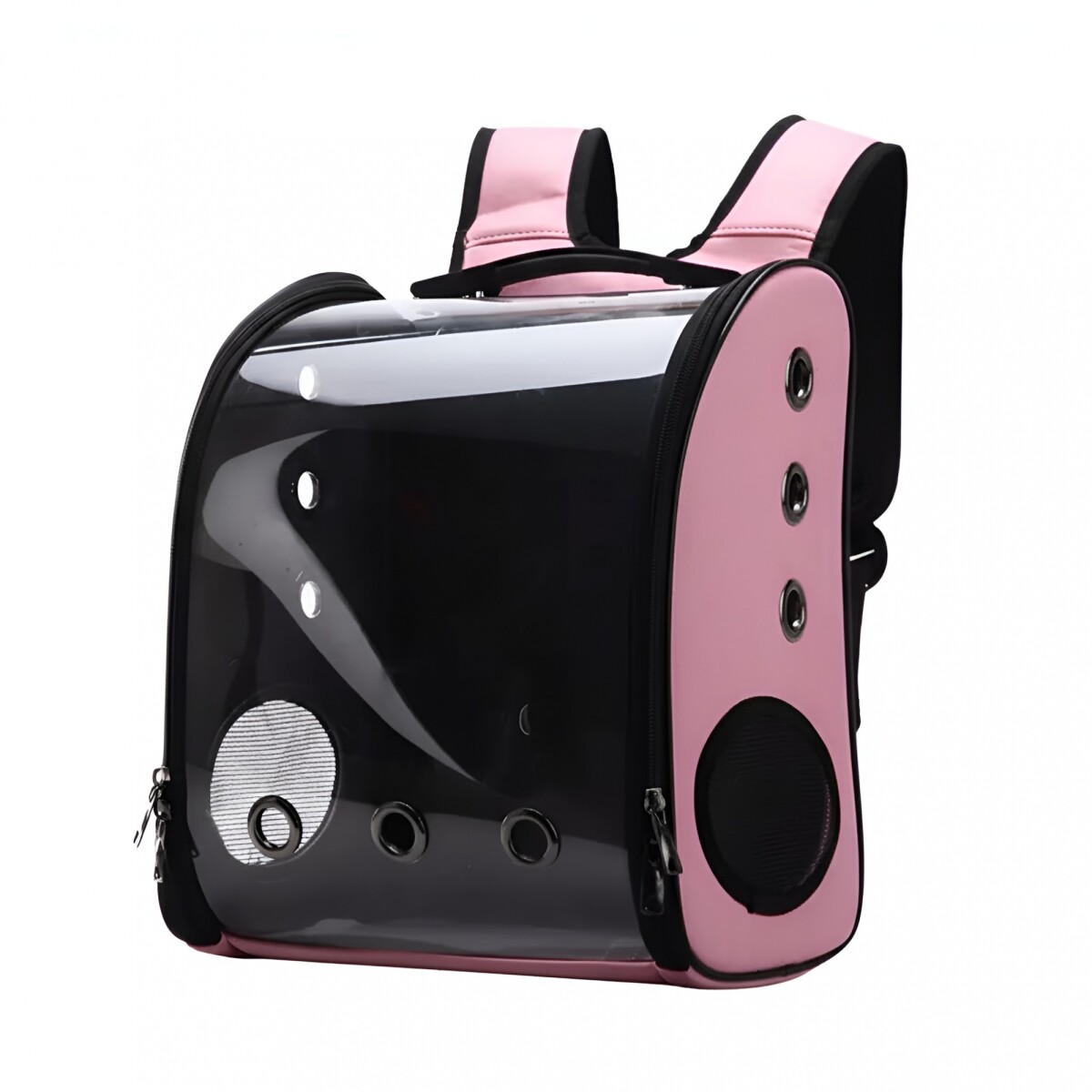 Mochila Transportadora Bolso Cuerina Premium Mascota Capsula - Color Rosado 