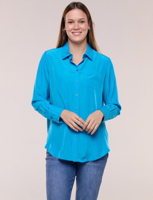 Camisa Satén TURQUESA