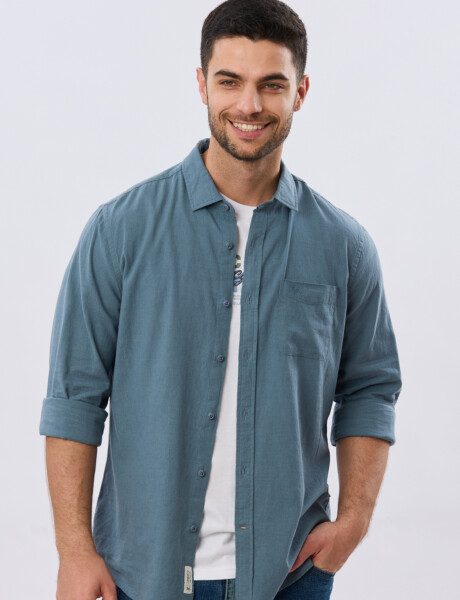 CAMISA LISA DE LINO Piedra