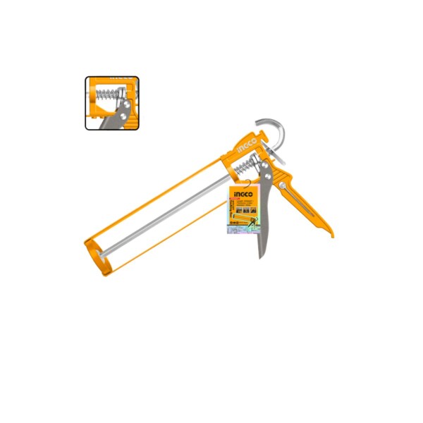 PISTOLA APLICAR SILICONA 9" MANGO ALUMINIO INGCO Pistola Aplicar Silicona 9" Mango Aluminio Ingco