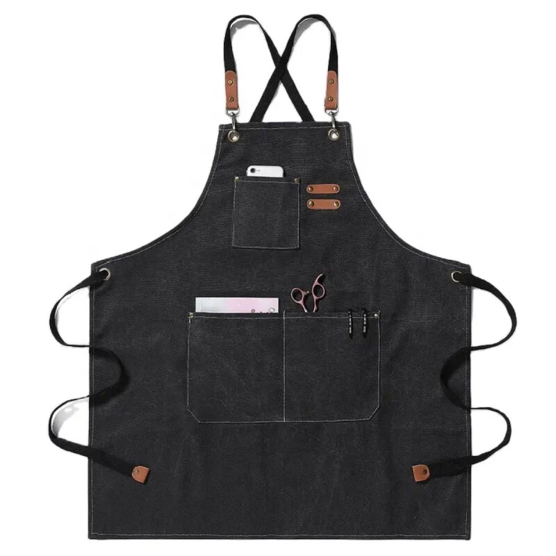 Delantal Unisex y Ajustable Para Chef Estudio Cocina Mesero Negro