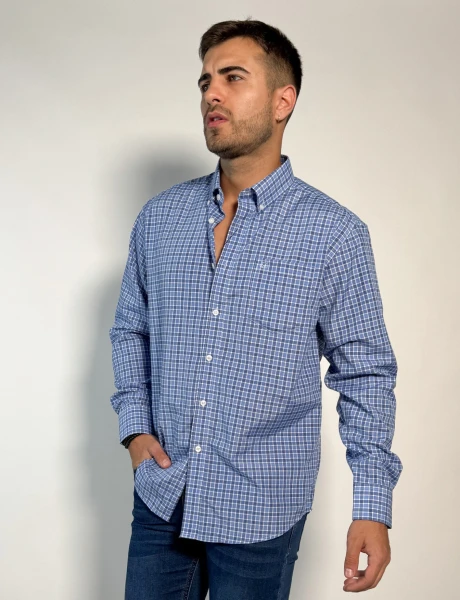 Camisa a cuadros Morfeo Celeste