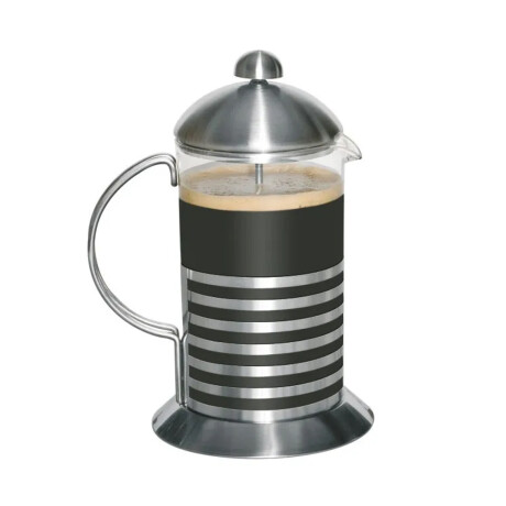 Cafetera Manual Embolo Vidrio Y Acero 600 Ml Calidad Plateado