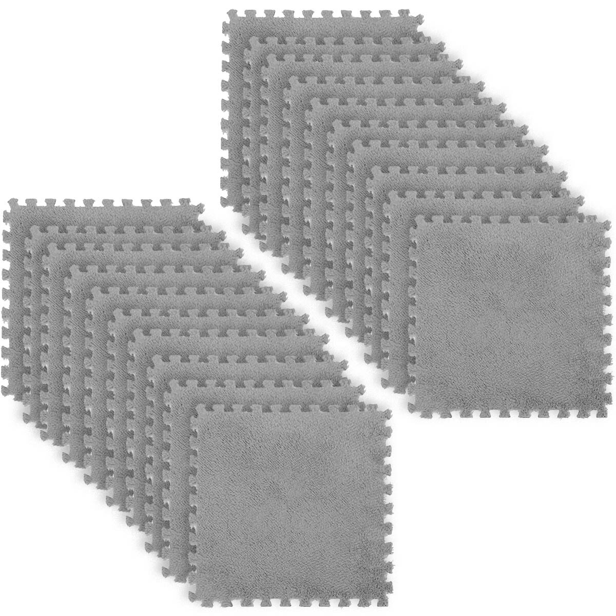 Set X20 Tatami Alfombra Suave Plush Piso Encastrable - Gris Oscuro 