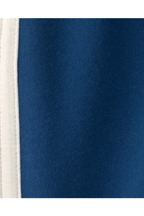 Pant deportivo de algodón, azul con franjas blancas Sin color