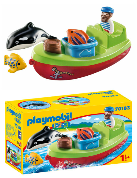 Playmobil 1.2.3 pescador con bote Playmobil 1.2.3 pescador con bote