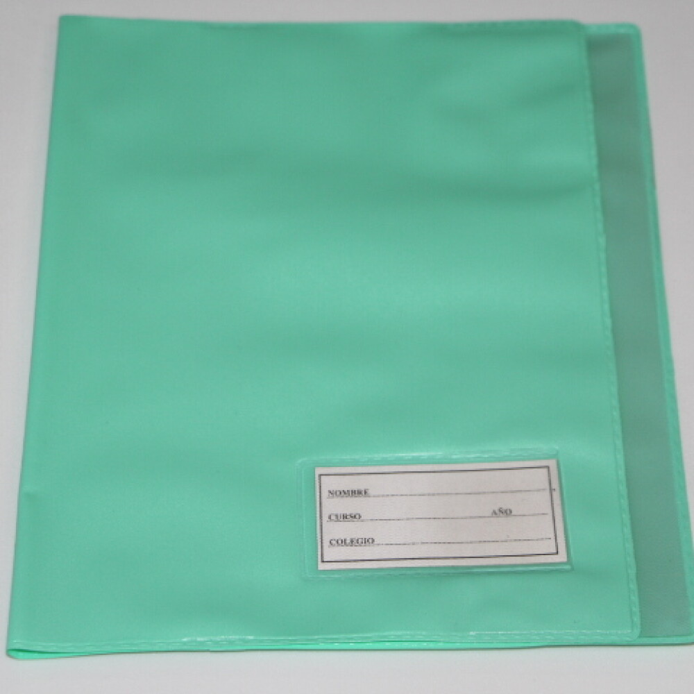 FORRO PLASTICO P.V.C. PARA CUADERNO COLOR VERDE PASTEL