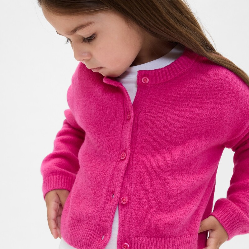 CASHSOFT CARDIGAN BRIGHT FUCHSIA