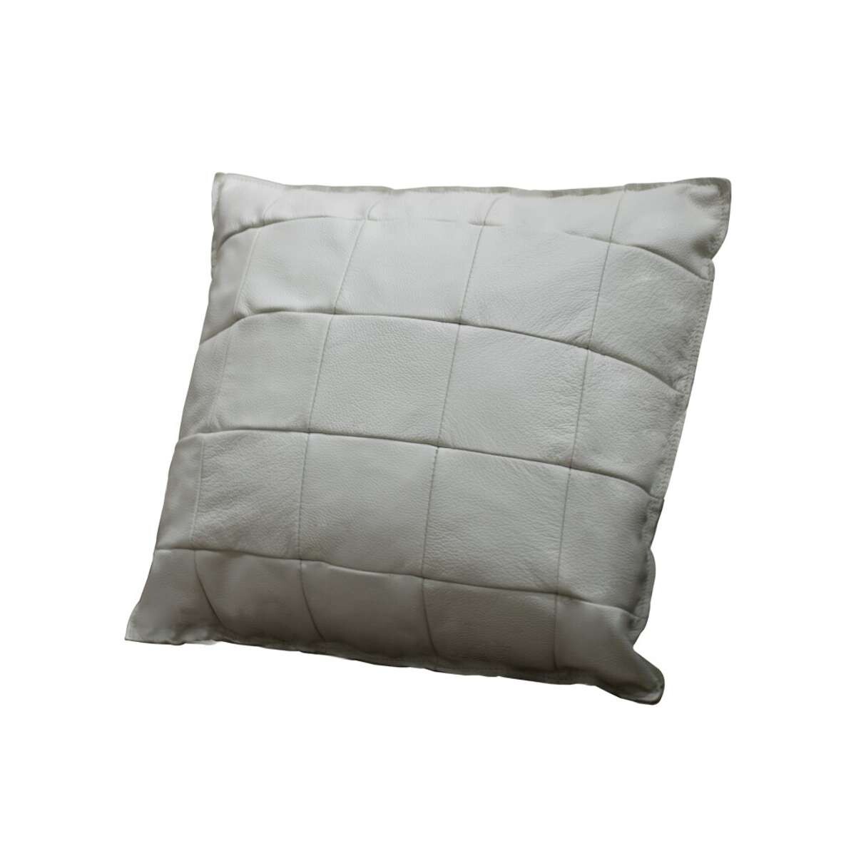 Almohadón Cuero 48x48cm Lisa - Blanco 
