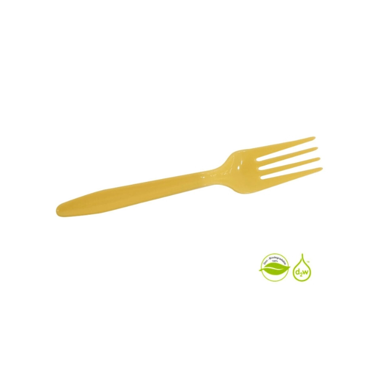 Tenedor Biodegradable x10 Unidades - Amarillo Pastel 