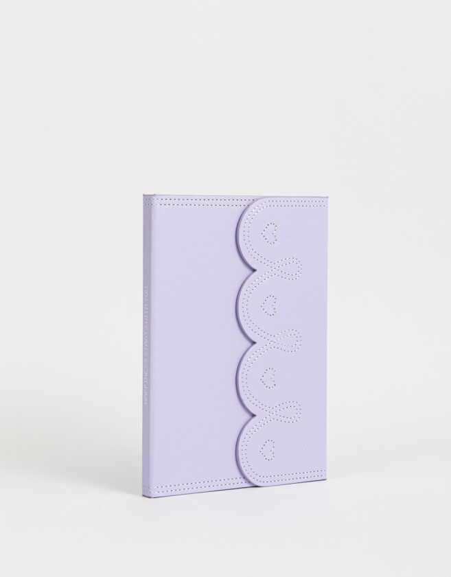 Anotadores Cuadernos y Memos Texturada Cuaderno A5 Bordado - Violeta Lila