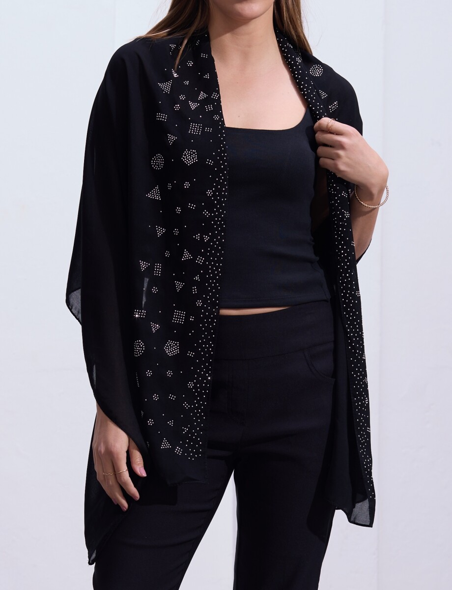 Pashmina Noche - Negro/plateado 