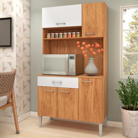 Alacena De Cocina 5 Puertas 1 Cajón Con Espacio Para Microondas Y Especiero 168x90cm Alacena De Cocina 5 Puertas 1 Cajón Con Espacio Para Microondas Y Especiero 168x90cm