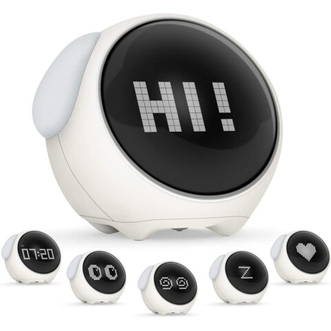Reloj Despertador Emoji Cara Infantil Alarma Temperatura Variante Color Blanco