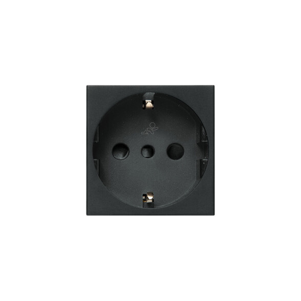 Módulo tomacorriente schuko 16A Presta negro C51206N