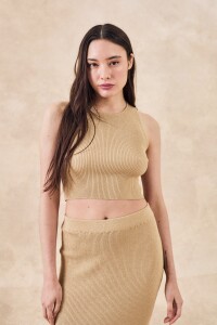 Top Tejido Lurex Oro