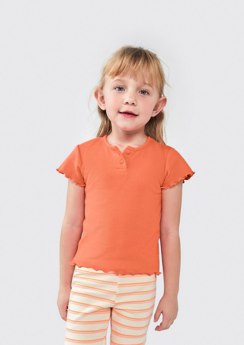 BLUSA INFANTIL CON BOTONES - NARANJA 