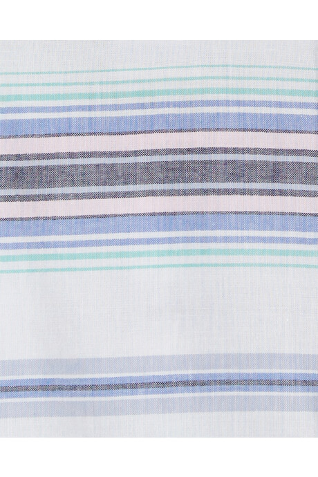 Camisa de algodón manga corta diseño a rayas. Talles 2-5T Sin color