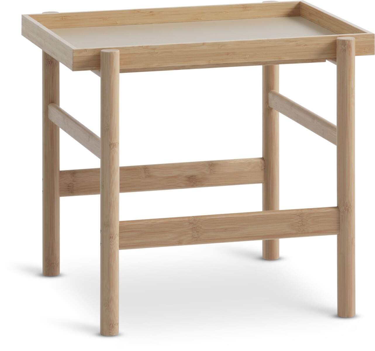 Mesa auxiliar STIGE 46×50 crema/natural 
