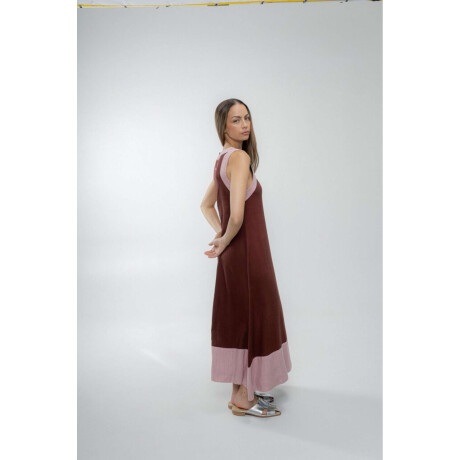 Vestido Açai long Chocolate y Rosa