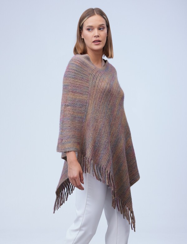 Poncho Brillo TOSTADO/MULTI