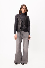 Chaleco Leather Dual Negro