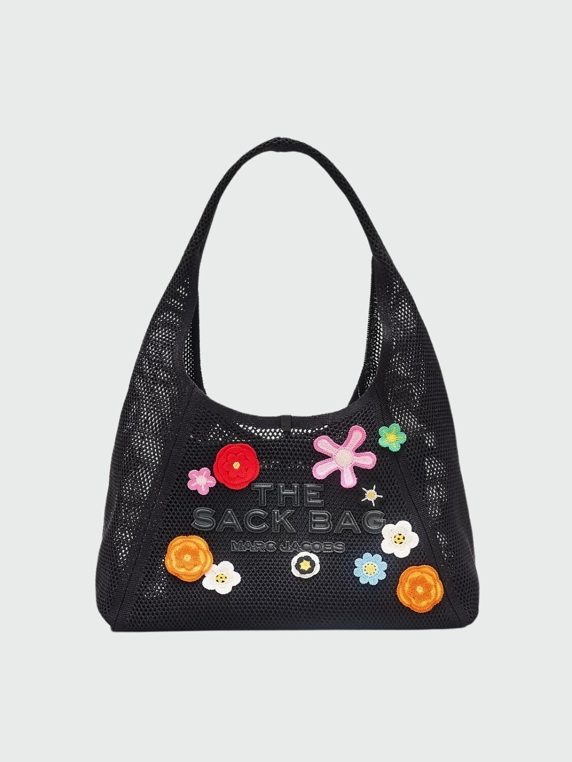 THE DAISY CROCHET SACK BAG Negro Estampado