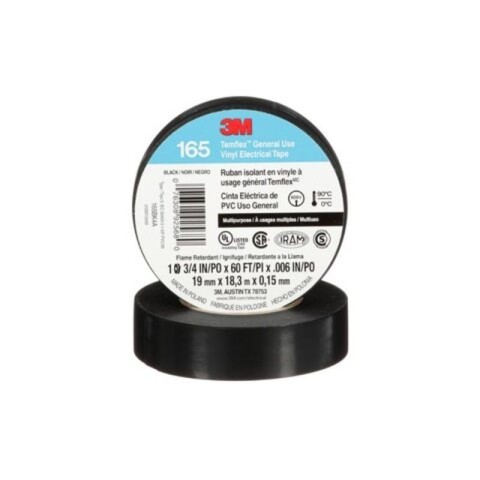 CINTA AISLADORA TEMFLEX 165 NEGRO 19MM X 18M - 3M CINTA AISLADORA TEMFLEX 165 NEGRO 19MM X 18M - 3M