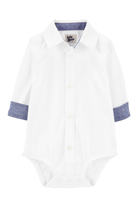 Body de algodón, tipo camisa, blanco Body de algodón, tipo camisa, blanco
