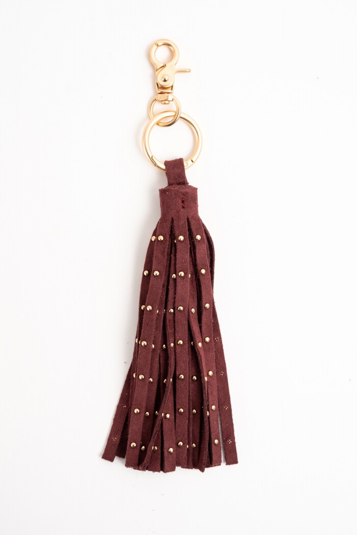 Charm Flecos Y Tachas Gamuza Vegana Burdeos