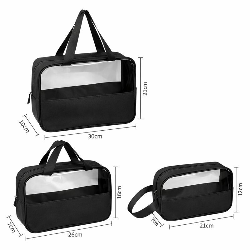 Set de Neceser de Viaje Transparentes Impermeables Negro