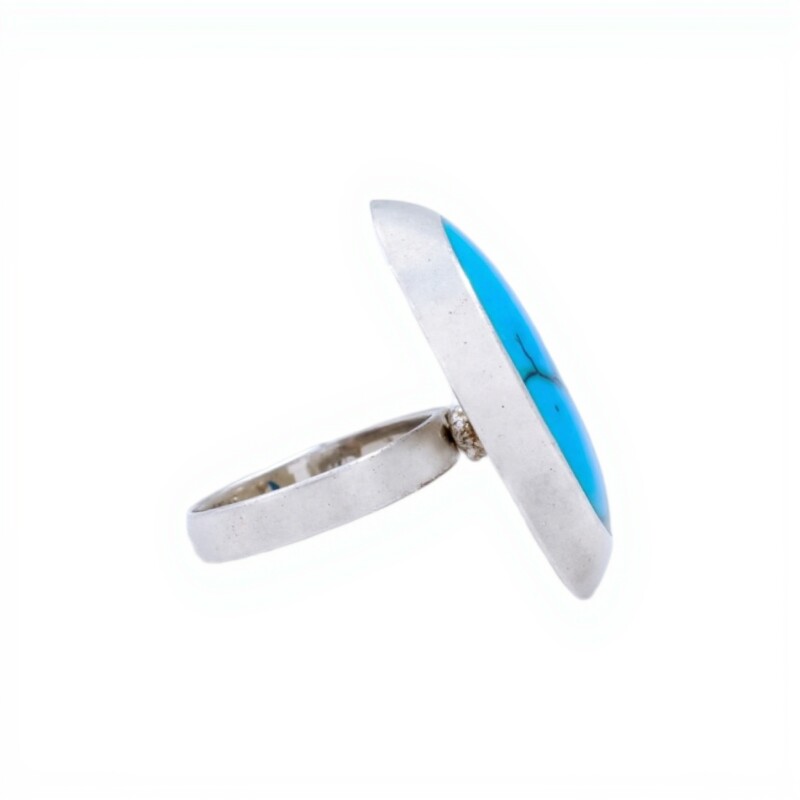 Anillo Oval-Plata 925 Ajustable-Piedra Turquesa-AN3258 conpiedra