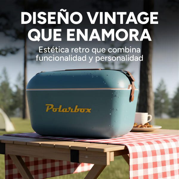 Conservadora Hielera Vintage 20L Litros Latas Hielo Polarbox Color Azul