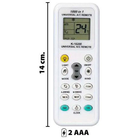 Control Remoto Universal De Aire Acondicionad Frio Calor Blanco