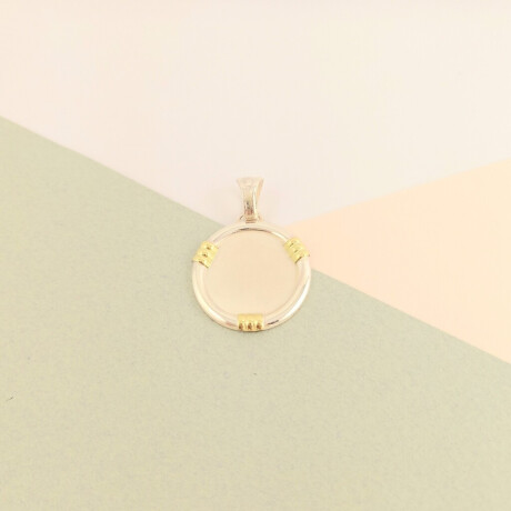 Medalla de Plata 925 y Doublé en Oro 18 kt Diámetro 2.3 cm
