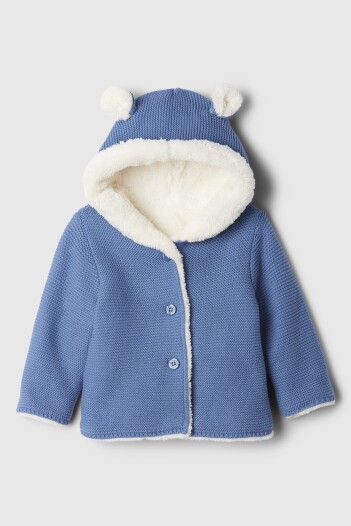 Canguro Sherpa Con Botones Bebe Bainbridge Blue