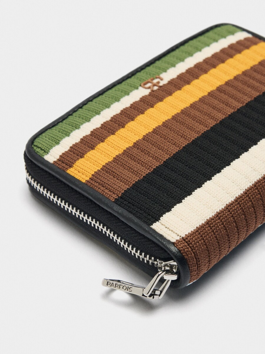 Cartera De Punto Con Rayas S multicolor